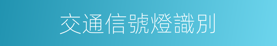 交通信號燈識別的同義詞