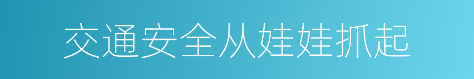 交通安全从娃娃抓起的同义词