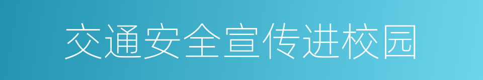 交通安全宣传进校园的同义词