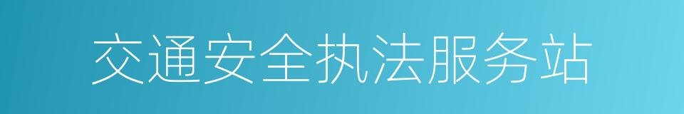 交通安全执法服务站的同义词