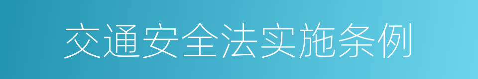 交通安全法实施条例的同义词