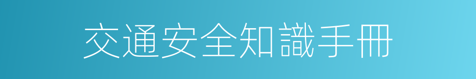 交通安全知識手冊的同義詞