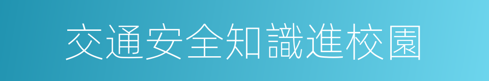 交通安全知識進校園的同義詞