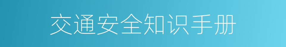 交通安全知识手册的同义词