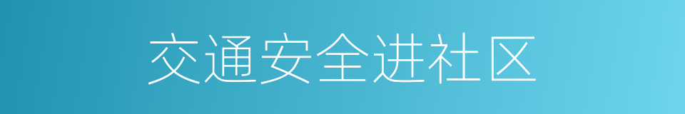 交通安全进社区的同义词