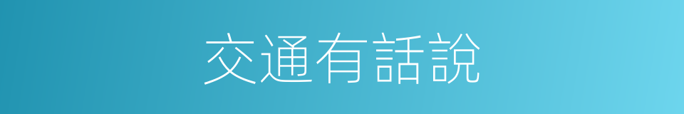 交通有話說的同義詞
