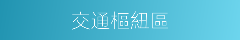 交通樞紐區的同義詞