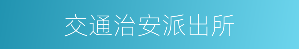 交通治安派出所的同义词