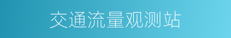 交通流量观测站的同义词
