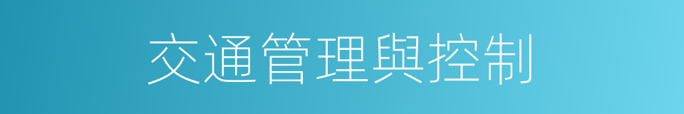 交通管理與控制的同義詞