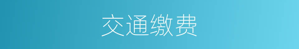 交通缴费的同义词