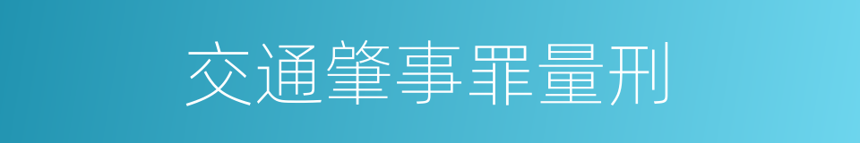 交通肇事罪量刑的同义词