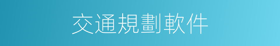 交通規劃軟件的同義詞