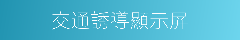 交通誘導顯示屏的同義詞