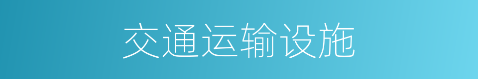 交通运输设施的同义词