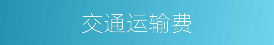 交通运输费的同义词