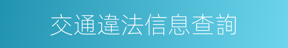 交通違法信息查詢的同義詞