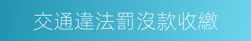 交通違法罰沒款收繳的同義詞