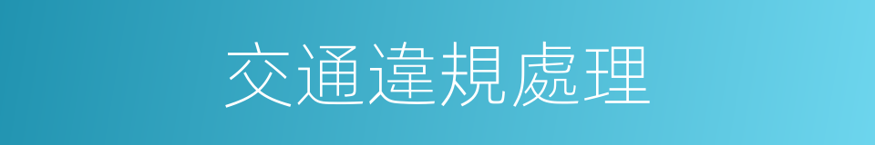 交通違規處理的同義詞