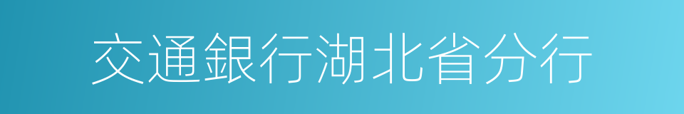 交通銀行湖北省分行的同義詞