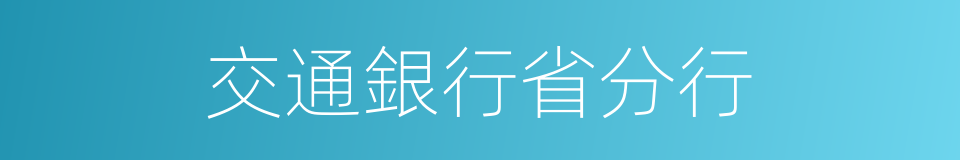 交通銀行省分行的同義詞