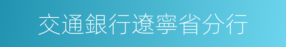 交通銀行遼寧省分行的同義詞