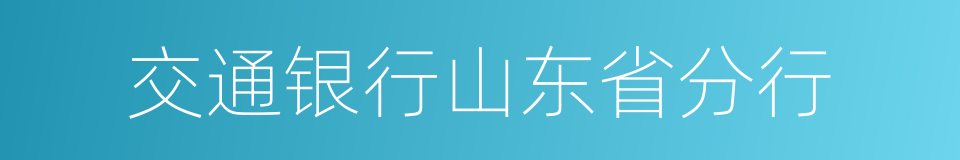 交通银行山东省分行的同义词