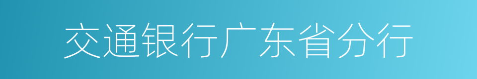 交通银行广东省分行的同义词