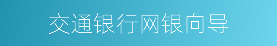 交通银行网银向导的同义词