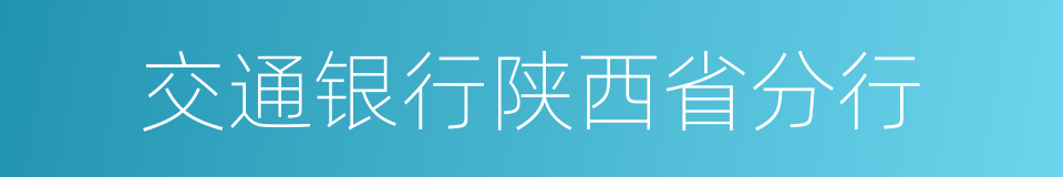 交通银行陕西省分行的同义词