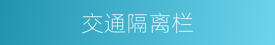 交通隔离栏的同义词