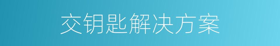 交钥匙解决方案的同义词