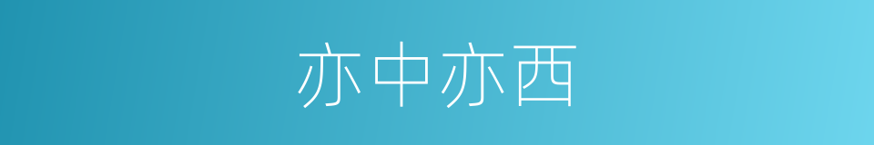亦中亦西的同义词