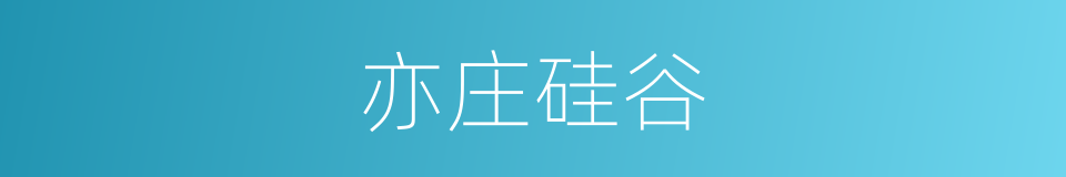 亦庄硅谷的同义词