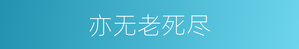 亦无老死尽的同义词