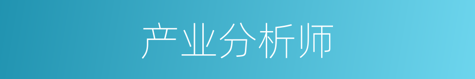 产业分析师的同义词