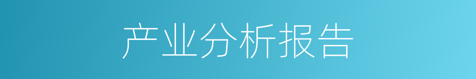 产业分析报告的同义词