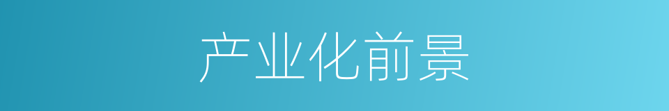 产业化前景的同义词