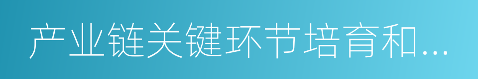 产业链关键环节培育和引进的同义词