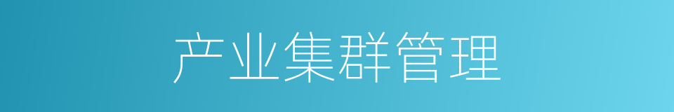 产业集群管理的同义词