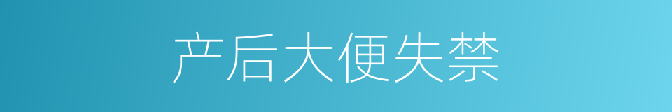 产后大便失禁的同义词
