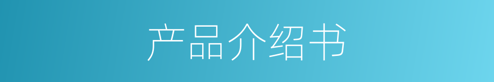 产品介绍书的同义词