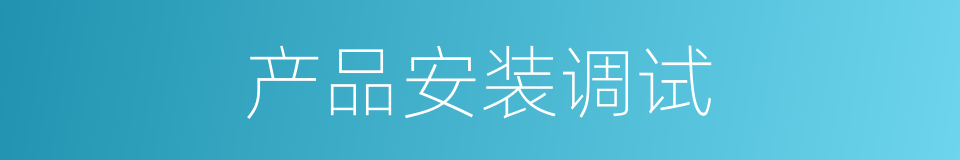 产品安装调试的同义词