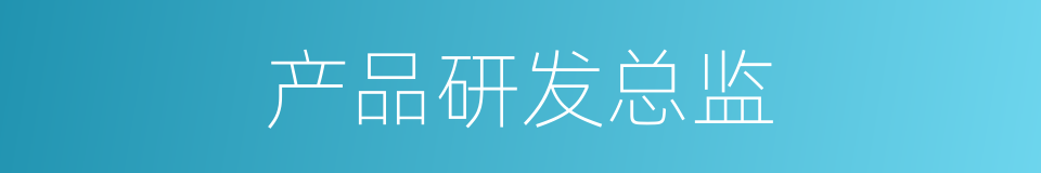 产品研发总监的同义词