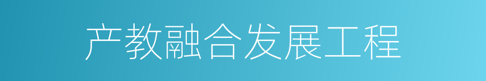 产教融合发展工程的同义词