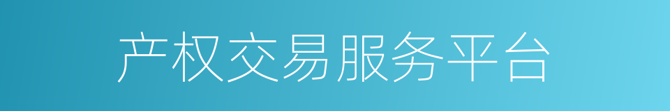 产权交易服务平台的同义词