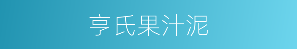 亨氏果汁泥的同义词