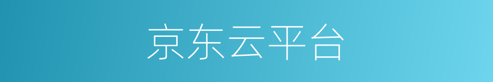 京东云平台的同义词