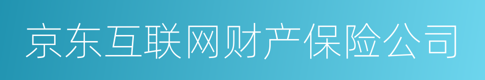 京东互联网财产保险公司的同义词