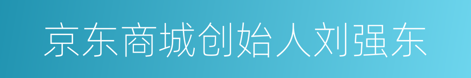 京东商城创始人刘强东的同义词